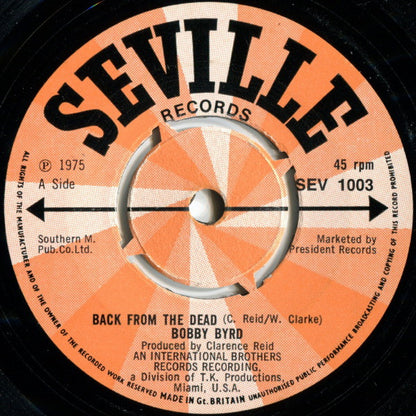 Bobby Byrd : Back From The Dead / The Way To Get Down (7", Mono)
