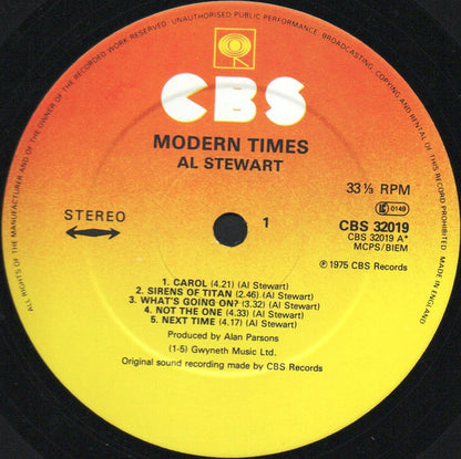 Al Stewart : Modern Times (LP, Album, RE)