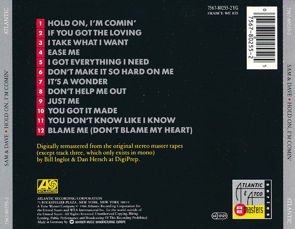 Sam & Dave : Hold On, I'm Comin' (CD, Album, RE, RM)