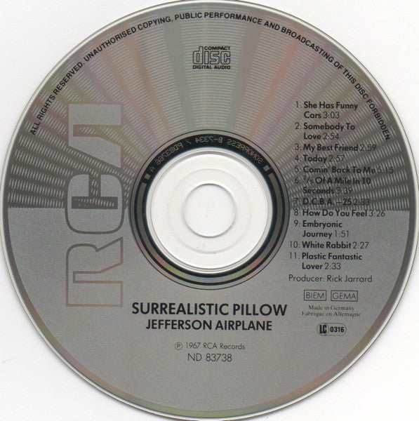 Jefferson Airplane : Surrealistic Pillow (CD, Album, RE, RP)