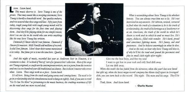 Steve Young (2) : Solo/Live (CD)