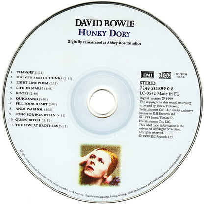 David Bowie : Hunky Dory (CD, Album, Enh, RE, RM)