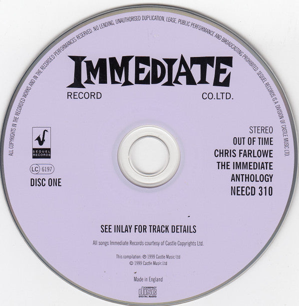 Chris Farlowe : Out Of Time - The Immediate Anthology (2xCD, Comp)