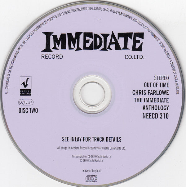 Chris Farlowe : Out Of Time - The Immediate Anthology (2xCD, Comp)