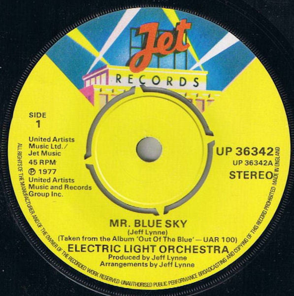 Electric Light Orchestra : Mr. Blue Sky (7", Single, 4 P)