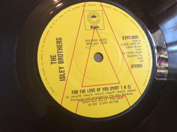 The Isley Brothers : For The Love Of You (7", Single, Promo)
