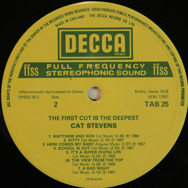 Cat Stevens : The First Cut Is The Deepest (LP, Comp)