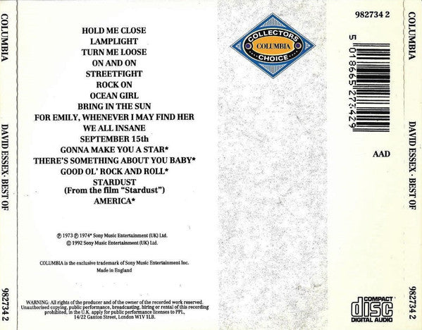David Essex : Best Of (CD, Comp)