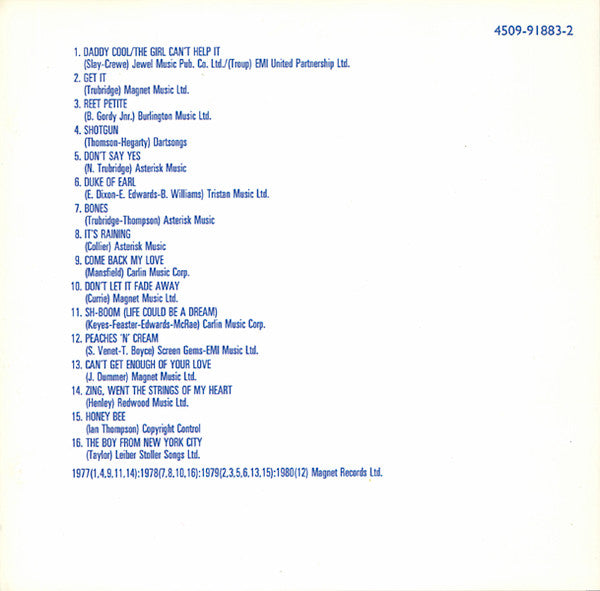 Darts : Daddy Cool - 16 Classic Tracks (CD, Comp)