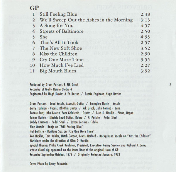 Gram Parsons : GP / Grievous Angel (CD, Comp, RP)