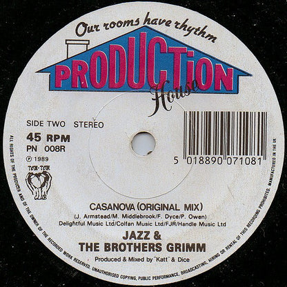 Jazz & The Brothers Grimm Featuring Baby D & MC Juice : Casanova (The Raising Hell Remix) (7", Single)