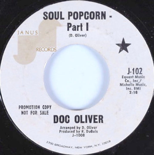 Doc Oliver : Soul Popcorn (7", Single, Promo)
