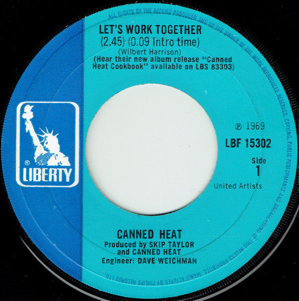 Canned Heat : Let's Work Together (7", Single, Lar)