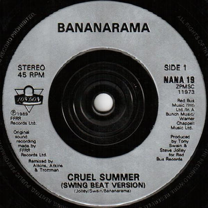 Bananarama : Cruel Summer '89 (7", Single)