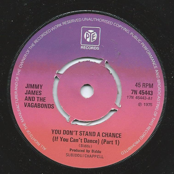 Jimmy James & The Vagabonds : You Don't Stand A Chance If You Can't Dance (Part 1&2) (7", Pus)
