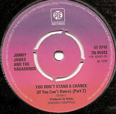 Jimmy James & The Vagabonds : You Don't Stand A Chance If You Can't Dance (Part 1&2) (7", Pus)