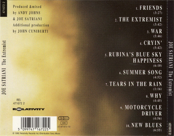 Joe Satriani : The Extremist (CD, Album)