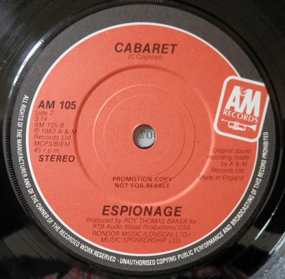 Espionage (4) : The Sound Of Breaking Hearts (7", Promo)