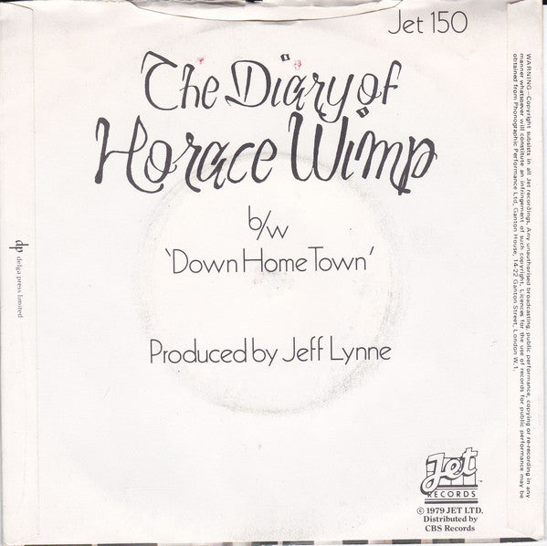 Electric Light Orchestra : The Diary Of Horace Wimp (7", Single)