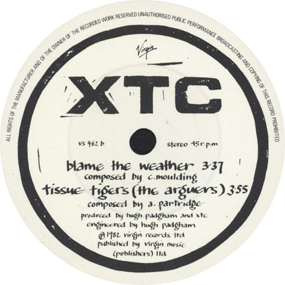 XTC : Senses Working Overtime (7", EP, Single)