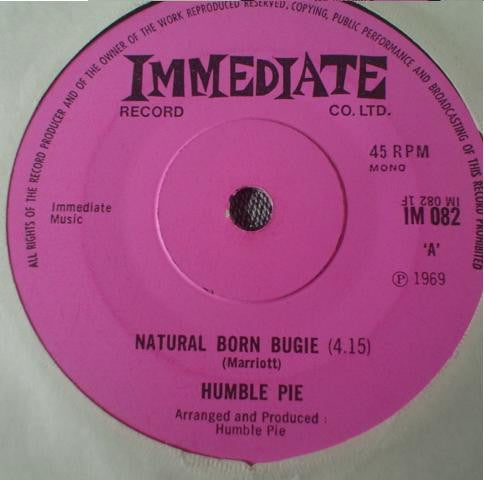 Humble Pie : Natural Born Bugie (7", Mono, Sol)