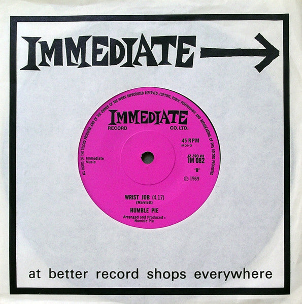 Humble Pie : Natural Born Bugie (7", Mono, Sol)