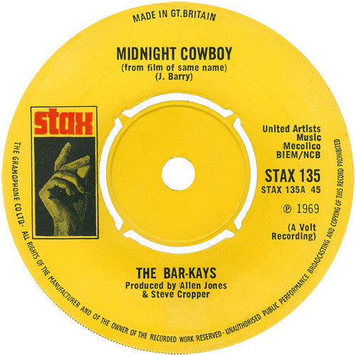 Bar-Kays : Midnight Cowboy (7", Single, 4 P)