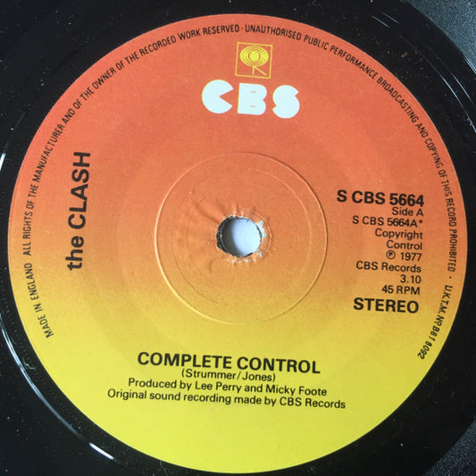 The Clash : Complete Control (7", Single, Cop)