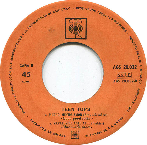 Los Teen Tops : Quien Puso El Bomp / Una Gran Fiesta / Mucho, Mucho Amor /  Zapatos De Ante Azul (7", EP, Mono)