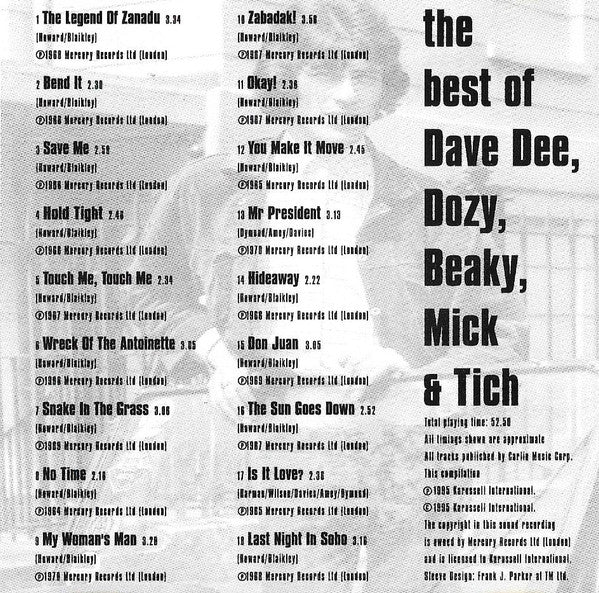 Dave Dee, Dozy, Beaky, Mick & Tich : The Best Of Dave Dee, Dozy, Beaky, Mick & Tich (CD, Comp)