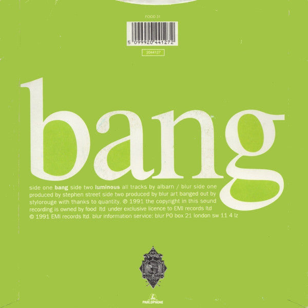 Blur : Bang (7", Single)