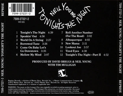 Neil Young : Tonight's The Night (CD, Album, RE)