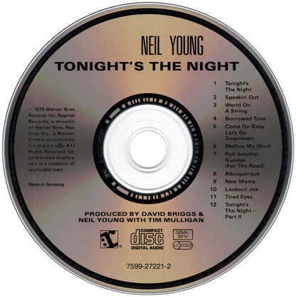 Neil Young : Tonight's The Night (CD, Album, RE)