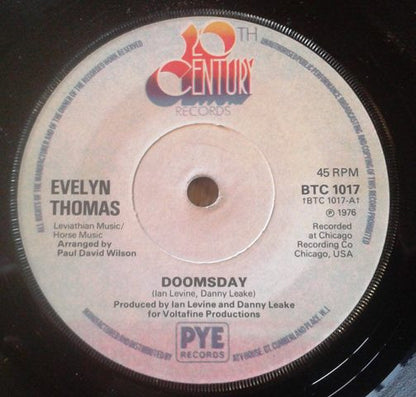 Evelyn Thomas : Doomsday (7", Single, Sol)