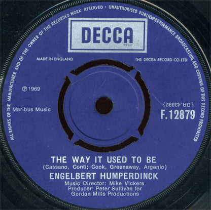 Engelbert Humperdinck : The Way It Used To Be (7", Single)