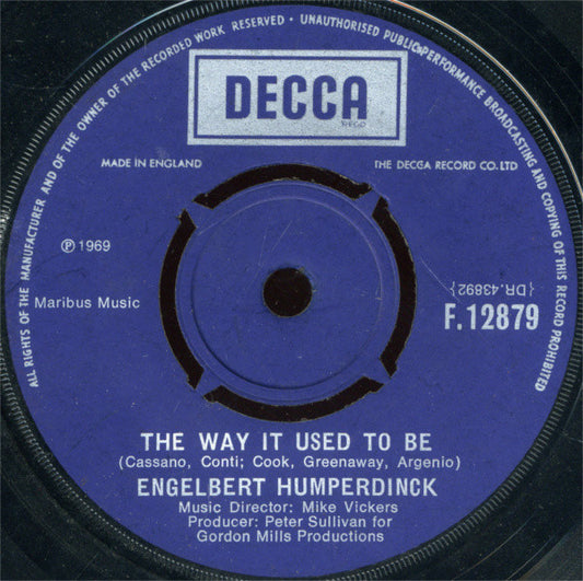 Engelbert Humperdinck : The Way It Used To Be (7", Single)