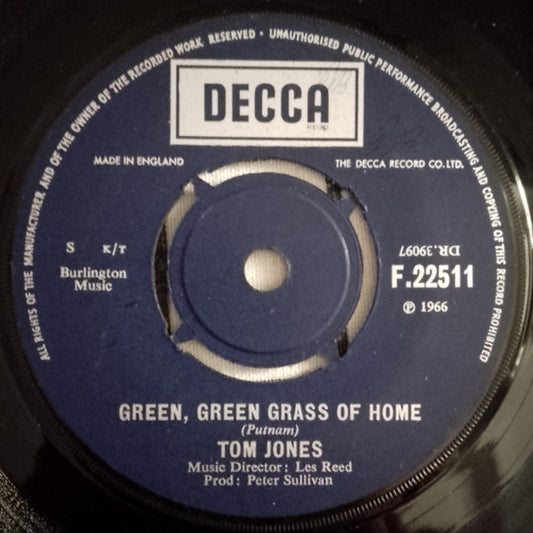 Tom Jones : Green, Green Grass Of Home / Promise Her Anything (7", Single)