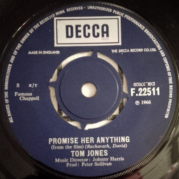 Tom Jones : Green, Green Grass Of Home / Promise Her Anything (7", Single)