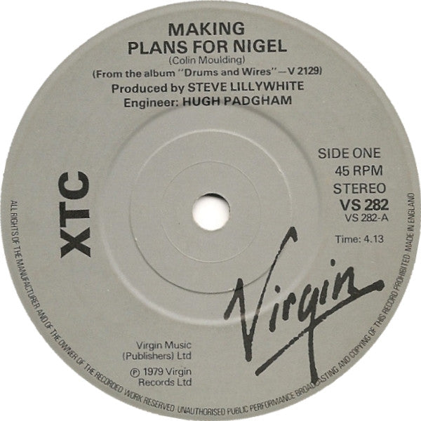 XTC : Making Plans For Nigel (7", Single, Pla)