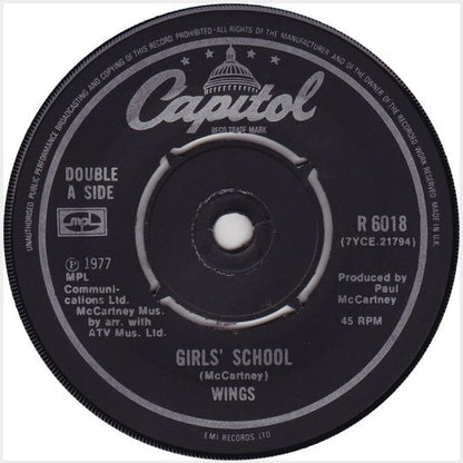 Wings (2) : Mull Of Kintyre / Girls' School (7", Single)