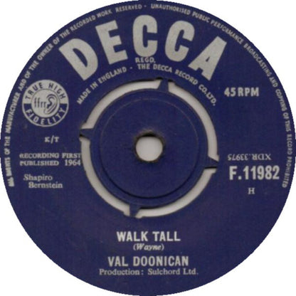 Val Doonican : Walk Tall (7", Single)