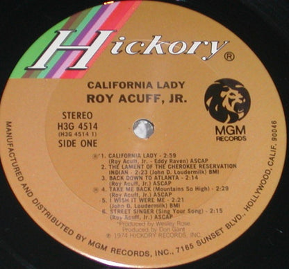 Roy Acuff Jr. : California Lady (LP)