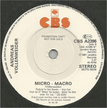 Andreas Vollenweider : Pyramid - In The Wood - In The Bright Light (7", Single, Promo)