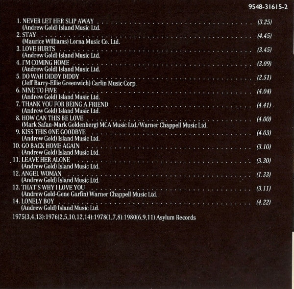 Andrew Gold : Never Let Her Slip Away (14 Classic Tracks) (CD, Comp)