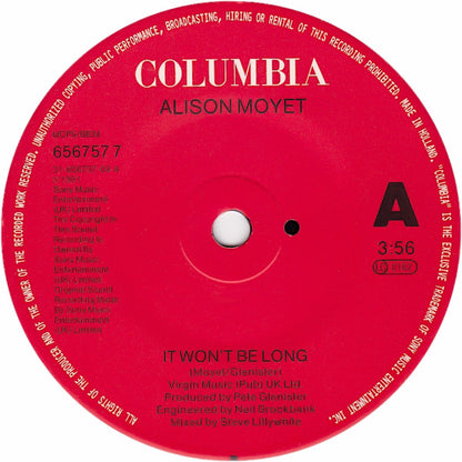 Alison Moyet : It Won't Be Long (7", Single)