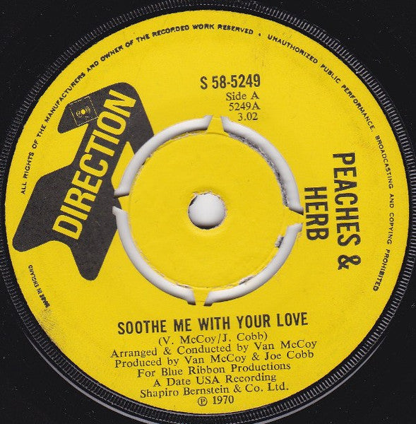 Peaches & Herb : Soothe Me With Your Love (7", Single)