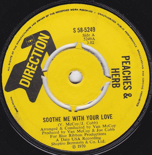 Peaches & Herb : Soothe Me With Your Love (7", Single)
