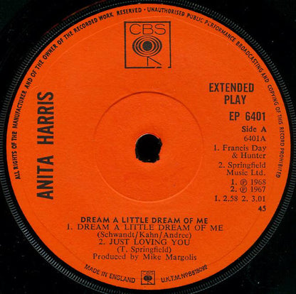 Anita Harris : Dream A Little Dream Of Me (7", EP)