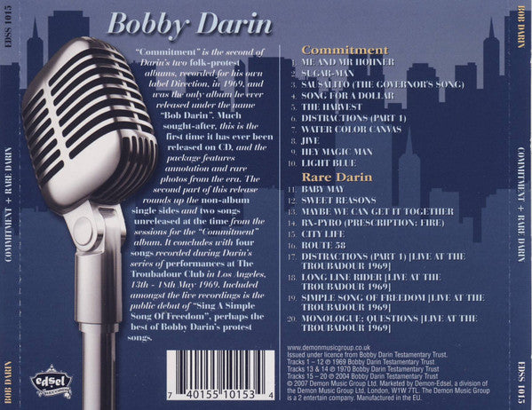 Bobby Darin : Commitment & Rare Darin (CD, Album, Comp, RE)
