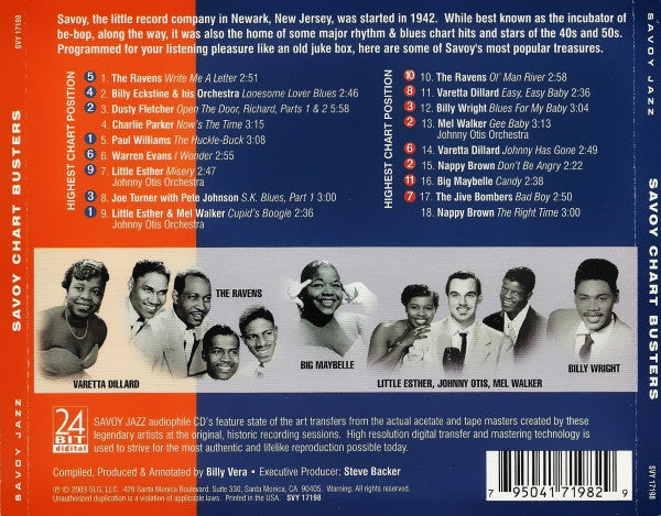 Various : Savoy Chart Busters (CD, Comp)